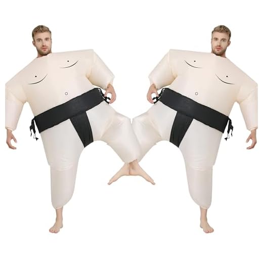 FXICH 2 disfraces de luchador de Sumo hinchable para adultos, disfraz de Halloween, talla única, disfraz de karate para hombres y mujeres, disfraz de artes marciales japonesas para fiesta de Halloween