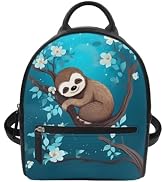 Showudesigns Flower Sloth Backpack Purse for Women Teens Girls Mini Backpacks Small Back Pack Wat...