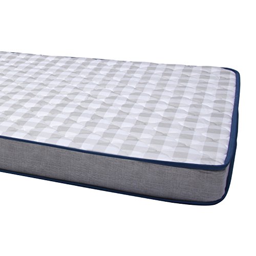 Mobile Innerspace Mattress, 28" X 79" X 5.5", Gray Check With Blue Trim #TOP3