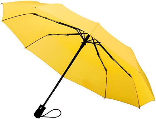 Crown Coast Yellow Travel Umbrella - 60 MPH Windproof Lightweight for Men Women and Kids, Compact Travel Umbrellas in Multiple Colors