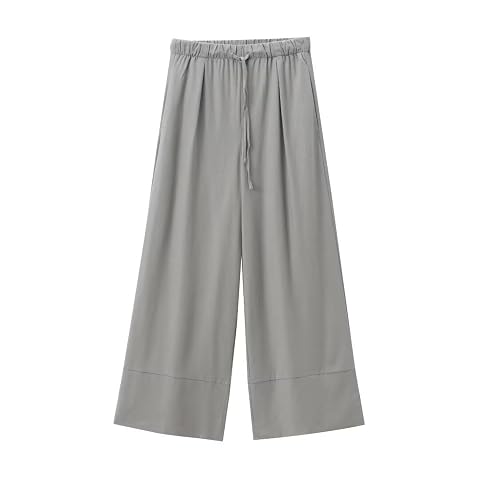 French Minimalist Loose Fitting Casual Pants Women Drawstring Wide Leg Pants Pantalon Femme Trousers Women Summer US Alpha