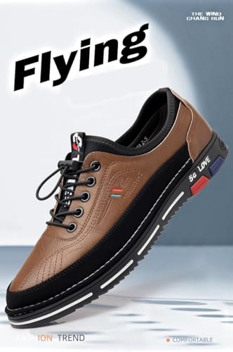 Large Size and Elastic Men's Stylish Color Matching Business Shoes, Comfortable Non-Slip Lace-up Rubber Sole Formal Shoes, Dress Shoes for Men, Men's Shoes3