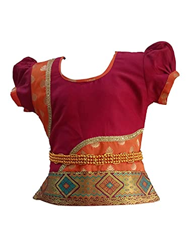 Image of Gold Star Girls traditional pattu pavadai set