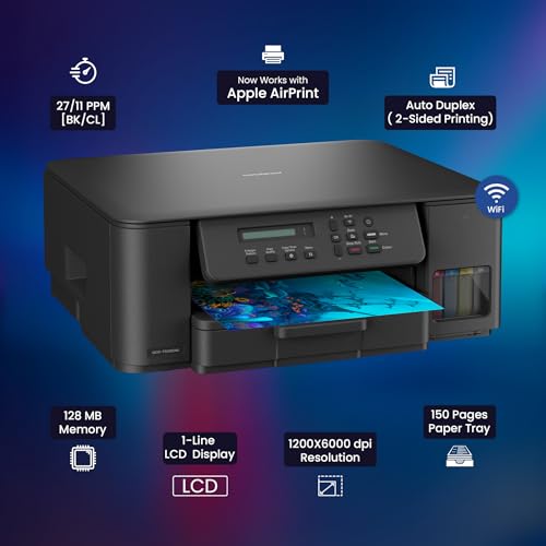 Brother Ink Tank DCP-T535DW New Launch (Print Scan Copy) WiFi Auto Duplex Printer, 128MB Memory, Print Pages Upto 15K in Black & 5K in Color Each (CMY) Get an Extra Black Ink Bottle, Free Installation - Image 6