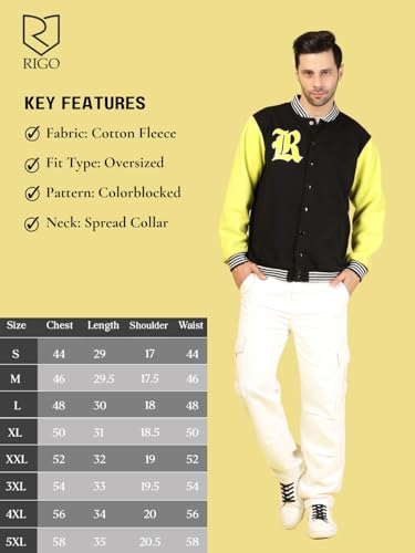 Image of Rigo Varsity Jacket for Men | Streetwear Varsity Jacket | Puff Print Varsity Jacket | Oversized Varsity Jacket for Men