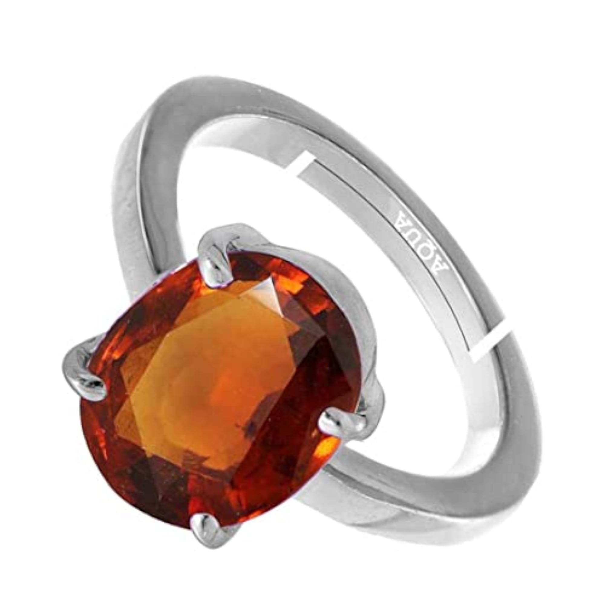 Women's Hessonite 925 Sterling Silver Adjustable Ring, Astrological Gemstone