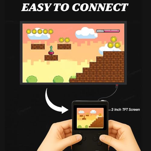 Image of GRAPHENE Retro Handheld Gaming Console 400 Classic Built-in Games Videogame 3.0-Inch Screen Rechargeable Battery Portable Video Game Player with TV Output (Pack of 1)