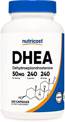Nutricost DHEA 50mg, 240 Capsules - Gluten Free, Soy Free, Non-GMO, Supplement