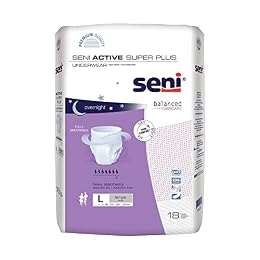 Seni Active Super Plus Unisex Adult Incontinence Underwear, Heavy Absorbency, Pull On Disposable Overnight Underwear for Men & Women (Large, 72, Count)