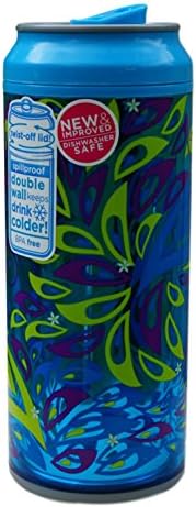 16 Ounce Cool Gear Spill Proof Insulated Can with Slide Top Twist-Off Lid (Color Fabulous Peacock)