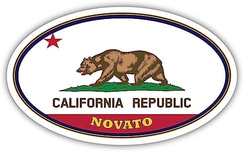 3 Pack 2x3 inches Magnet Decals | Novato City California State Flag | CA Flag Marin County Oval State Colors Magnet Decals Construction Toolbox, Hardhat, Lunchbox, Helmet, Mechanic, Luggage image 5