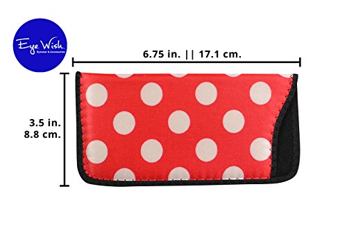 3 Pack Soft Slip In Eyeglass Case And Holder For Women, Fun Polka Dot Design, Pink/Orange/Red #TOP1