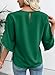 EVALESS 3/4 Length Sleeve Womens Tops Dressy Casual Blouses Cute Crewneck Ruffle Sleeve Shirts Fashion 2026 Spring Summer Outfits Business Work Tops Dark Green X-Large