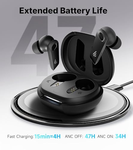 Image of Edifier NeoBuds Plus Hybrid ANC Wireless Hi-Res Earbuds | Hybrid Driver, 48dB Adaptive ANC, Hi-Res Wireless, 6 Mics Clear Call, 47H Playtime, Bluetooth 5.4 Multipoint, IP54 Waterproof