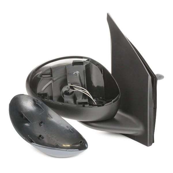 Alkar 6102857 Miroir Convexe Mécanique Complet Extérieur Noir - Compatible Citroën C1, Peugeot 107, Toyota Aygo