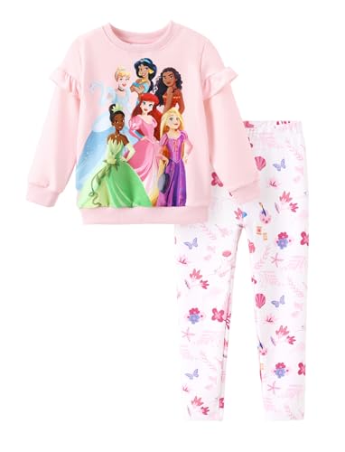 Image of Disney Frozen Minnie Mouse Stitch Princess Fall Toddler Girl Outfit 2 Piece Girl Clothes Long Sleeve Sweatshirt and Leggings