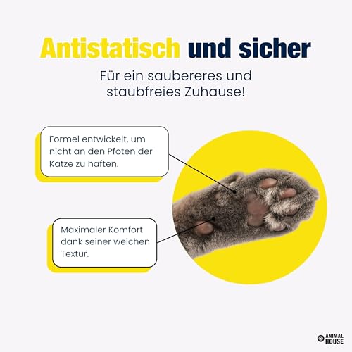 Animal House Toilet Time, 6L weißes Bentonit-Katzenstreu, antistatisch und sicher, extrem saugfähig, klumpend, geruchsbindend, 5,1 kg (weiß, 6L)