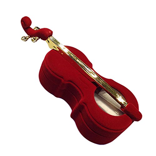 qinlee Joyero creativo Violín forma buzón Pendientes/Anillos Caja joyas Propuesta Cumpleaños Aniversario Regalo Buzón para mujer Chica