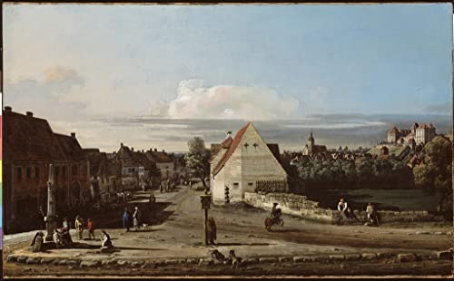 Tableau Bernardo Bellotto Vue de Pirna décoration murale salon vintage 60x90