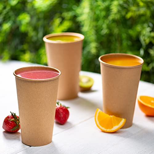 image for GUSTO [12 oz. - 100 Count Kraft Disposable Paper Cups, Hot Coffee Cups