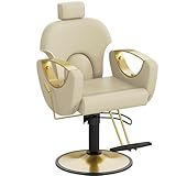 Anunweldo Friseurstuhl, Hydraulisch kippbarer Friseurstuhl, 360-Grad-Drehung...