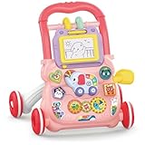 Andador Infantil de Empurrar Didático para Bebê Teclado Musical Lousa Mágica Brinquedo Educativo