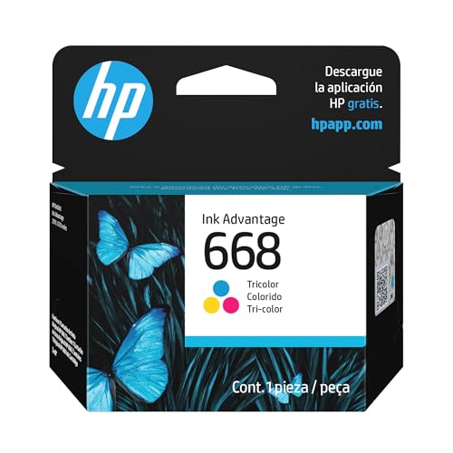 Cartucho HP 668 Preto Colorido (7FP36VL) Para HP DeskJet Ink Advantage 2970/4370