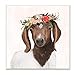 The Stupell Home DÃ©cor Collection Springtime Flower Crown Long Ear Baby Goat Wall Plaque Art, 12 x 12, Multi-Color