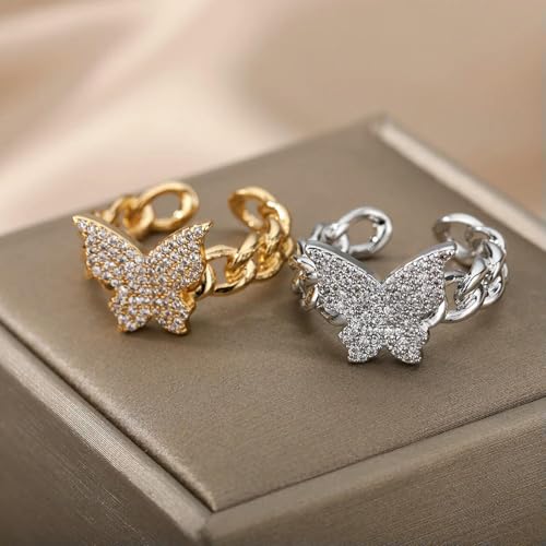 Bague papillon réglable style rétro pour un look esthétique quotidien - 5