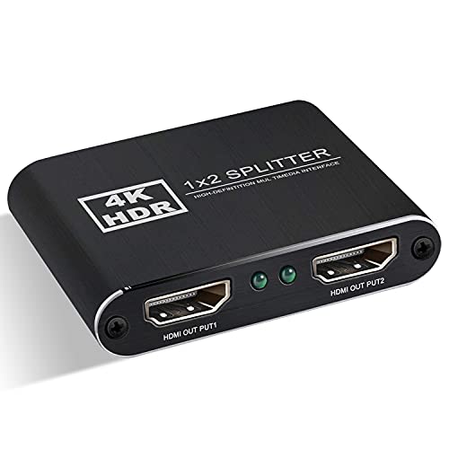 Switch HDMI 4K, KuWFi Splitter HDMI 1 in 2 Out, Plug & Play, Supporta 3D 4K 60HZ Full HD1080P per Xbox PS4 PS3 Lettore Blu-Ray IPTV ecc