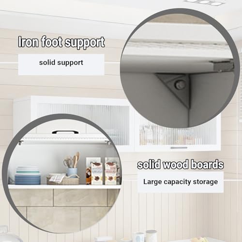 Vitrina de cristal de pared compacta de 60x20x30cm con almacenamiento visible 5