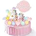 LUNEKUCK Decoracion Tarta Unicornio Decoración de Tartas Cumpleaños 3D Kit para Decorar Tartas de Unicornio Cupcakes Topper Tarta Cumpleaños Decoracion Tartas Cumpleaños Adorno Fiestas para Niñas