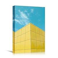 Canvas Wall Art Yellow Building Pattern Abstract Architecture & Maps Building Chic Home Office Photography - 12x18 inches