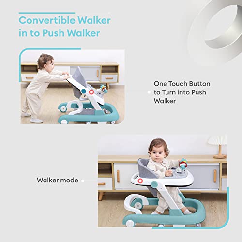 R-for-Rabbit-Little-Feet-Baby-Walker-Anti-Fall-Convertible-Walker-In-To-Push-walker-with-Adjustable-Speed-Wheels-2-Levels-Height-Adjustments-Detachable-Toy-Bar-With-Music-Light-Boys-Girls-of-Age-6-Mon