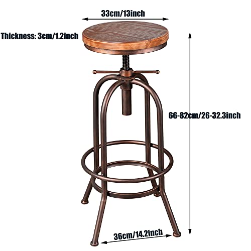 Set-of-2-Industrial-Bar-Stool-Retro-26-323inch-Swivel-Stools-Extra-Tall-Kitchen-Chair-Bar-Counter-Height-Adjustable-Fully-Welded-Copper-2PCS Set of 2 Industrial Bar Stool Retro 26 323inch Swivel Stools Extra Tall Kitchen Chair Bar Counter Height Adjustable Fully Welded Copper 2PCS