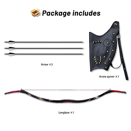 Obert Archery Vintage Recurve Bow Set Longbow Horsebow Quiver Target Hunting Arrows Quiver #TOP3