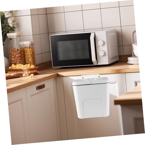 Caneca de basura rectangular blanca para cocina y baño miniatura 7
