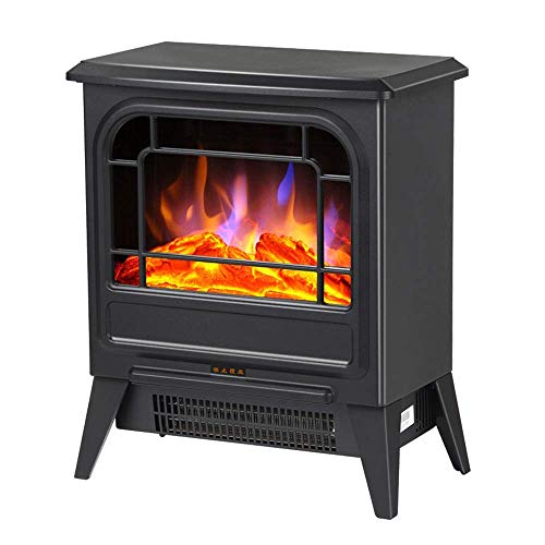 FC-Winter-Effekt Elektroherd Feuer mit Einstellbarer Thermostatsteuerung, realistischer LED-Flammeneffekt, Überhitzungsschutz, thermische