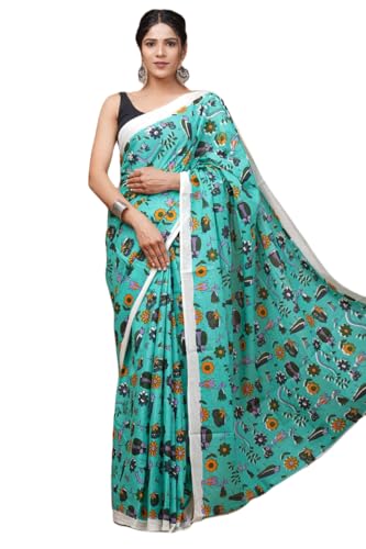 Image of Hand Block Printed Cotton Mulmul Saree | Soft Lightweight Summer Saree | Pure Cotton Traditional Indian Saree for Women