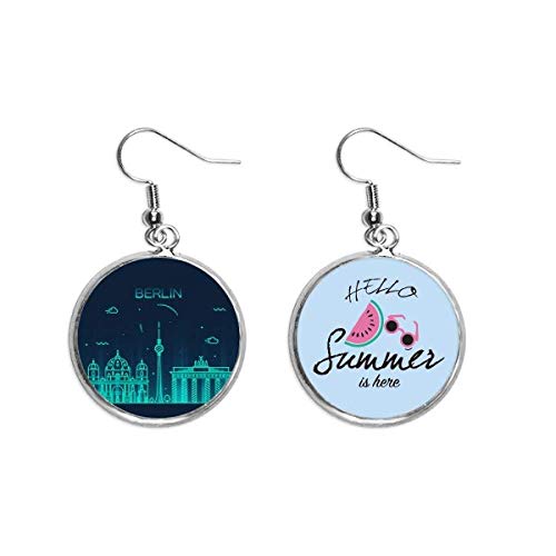 Pendientes de sandía de alta joyería con arquitectura histórica de Alemania