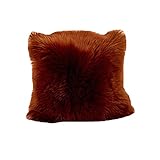 Svitolina Official 20"x20" Brown Faux Fur Pillow Case Fluffy Pillow Cover Super Soft Plush Cushion Cover Home Decor Bed Decorative Throw Pillow Cushion Case