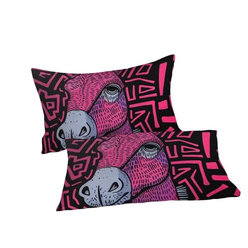 Housse de couette double 200x200cm animaux imprimé 3D parure lit fille