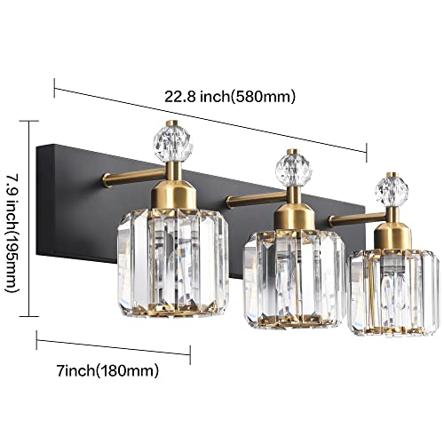 PRESDE-Black-Gold-Crystal-Bathroom-Vanity-Lights-Fixtures-Over-Mirror-Modern-3-Light-Bath-Wall-Lighting PRESDE Black Gold Crystal Bathroom Vanity Lights Fixtures Over Mirror Modern 3 Light Bath Wall Lighting