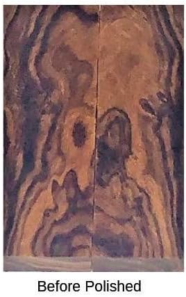 Vista 2 de Bookmatched - Básculas para cuchillos de madera de hierro, material para fabricar cuchillos, tamaño 5 18 x 1 34 x 12 pulgadas, paquete de 2