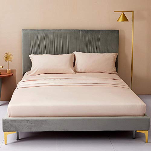 Drap-housse 150x200 rose grand bonnet 30cm lit 2 places durable