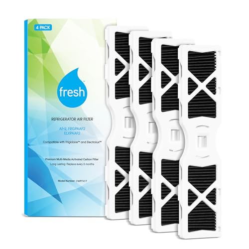 FRESH AF-2 Refrigerator Air Filter Replacement for Frigidaire - Compatible with Models: FRGPAAF2 RAF-2 Electrolux ELXPAAF2 - Advanced Carbon Filter Technology - (4 Pack) Air filter by MIST