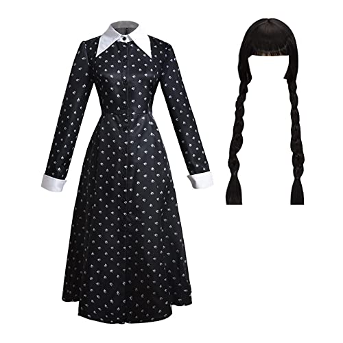 Robe Mercredi costume complet femme XXL évite les cheveux à coiffer avec perruque