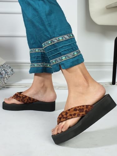 Image of Carlton London women's Solid Thong Strap Stylish Platform Sandal
