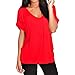 Produktbild Damen-T-Shirt, lockere Passform, V-Ausschnitt, kurzärmelig, Top, 36-56 Gr. 34/36, rot