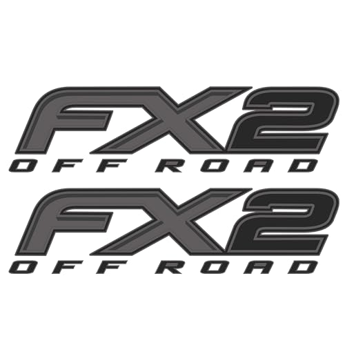 Image of Gold Hook FX2 Off Road Decals Compatible with Ford F-150 Ranger - Premium Series - Charcoal Metallic Finish - Set of 2